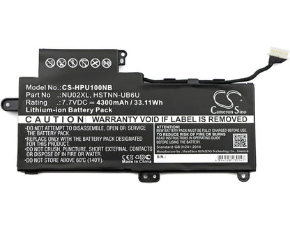 7.7V, 4300mAh, Li-ion Battery fits Hp, Pavilion M1, Pavilion M1-u, 33.11Wh