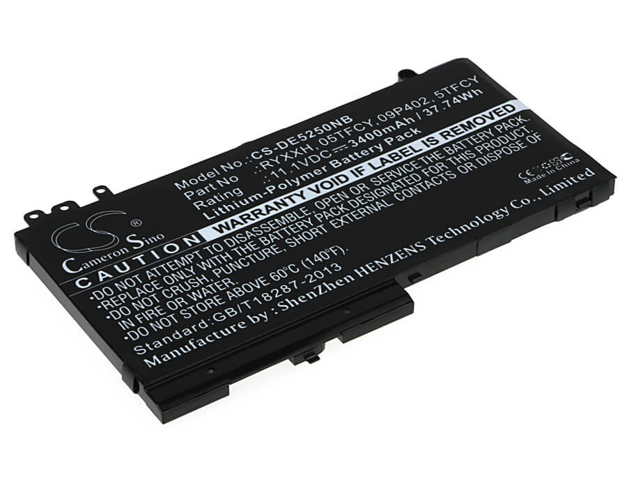 11.1V, 3400mAh, Li-Polymer Battery fits Dell, Latitude 12 5000, Latitude 12 E5250, 37.74Wh