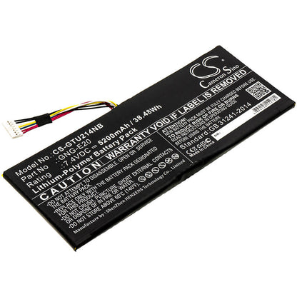 7.4V, 5200mAh, Li-Polymer Battery fits Getac, Ga-u2142-2117u, U2142, 38.48Wh