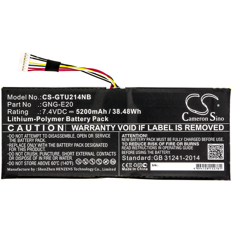 7.4V, 5200mAh, Li-Polymer Battery fits Getac, Ga-u2142-2117u, U2142, 38.48Wh
