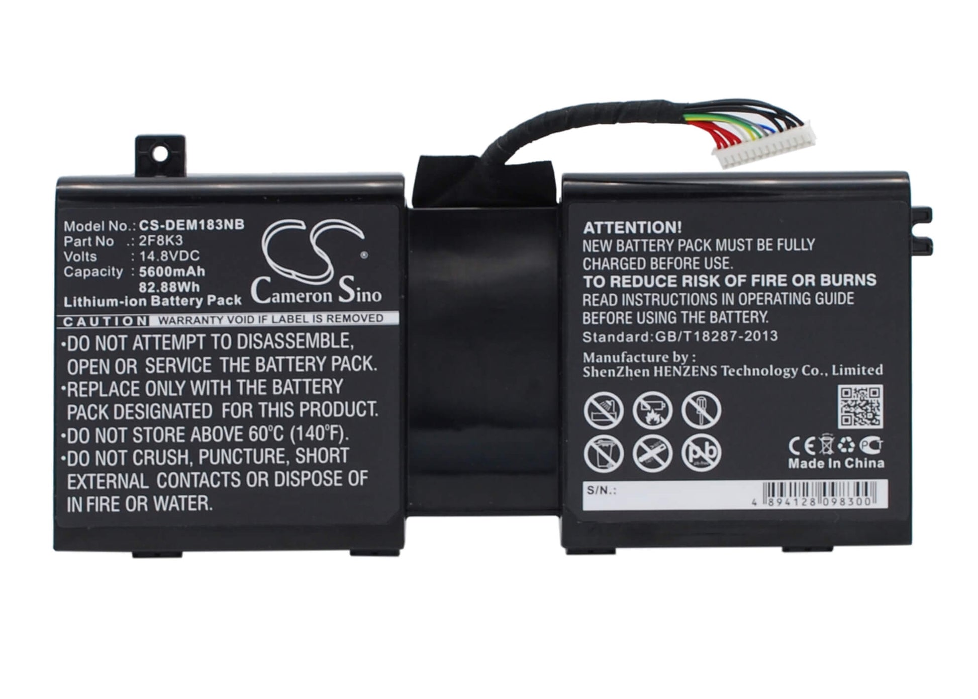 14.8V, 5600mAh, Li-ion Battery fits Dell, Alienware 1, Alienware 17, 82.88Wh