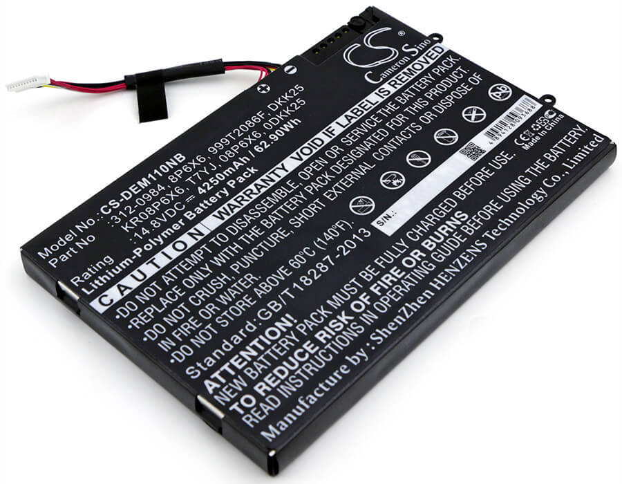 14.8V, 4250mAh, Li-Polymer Battery fits Dell, Alienware M11x, Alienware M11xr2, 62.9Wh