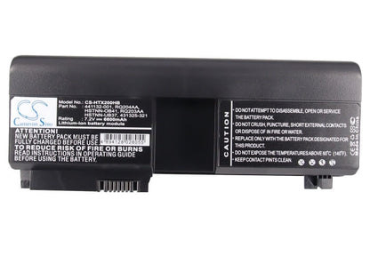 7.2V, 6600mAh, Li-ion Battery fits Hp, Pavilion Tx1000, Pavilion Tx1000z, 47.52Wh