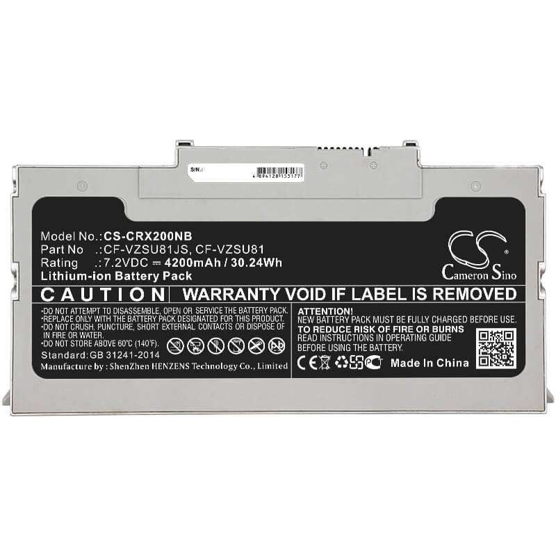 7.2V, 4200mAh, Li-ion Battery fits Panasonic, Cf-ax2, Cf-ax3, 30.24Wh