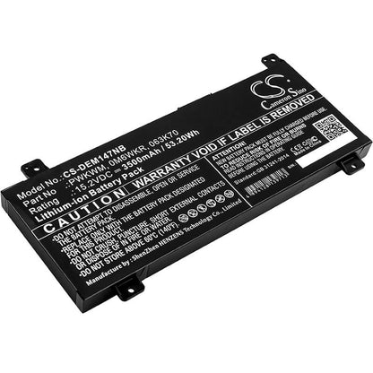 15.2V, 3500mAh, Li-ion Battery fits Dell, 14-7000, 14-7466, 53.2Wh