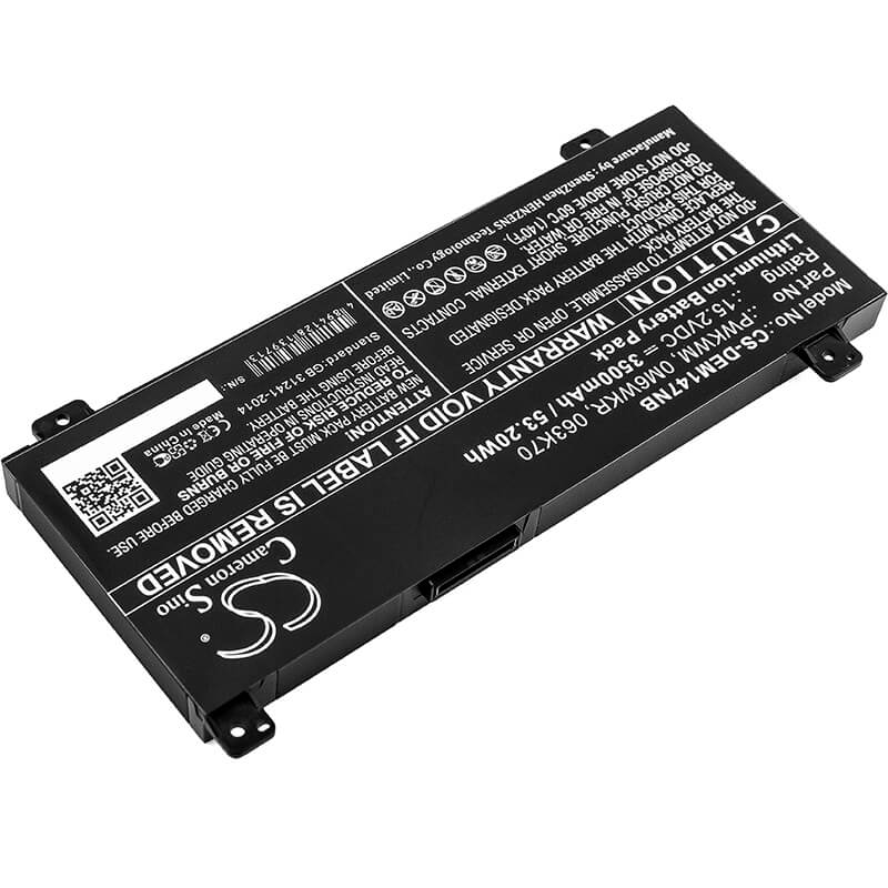 15.2V, 3500mAh, Li-ion Battery fits Dell, 14-7000, 14-7466, 53.2Wh