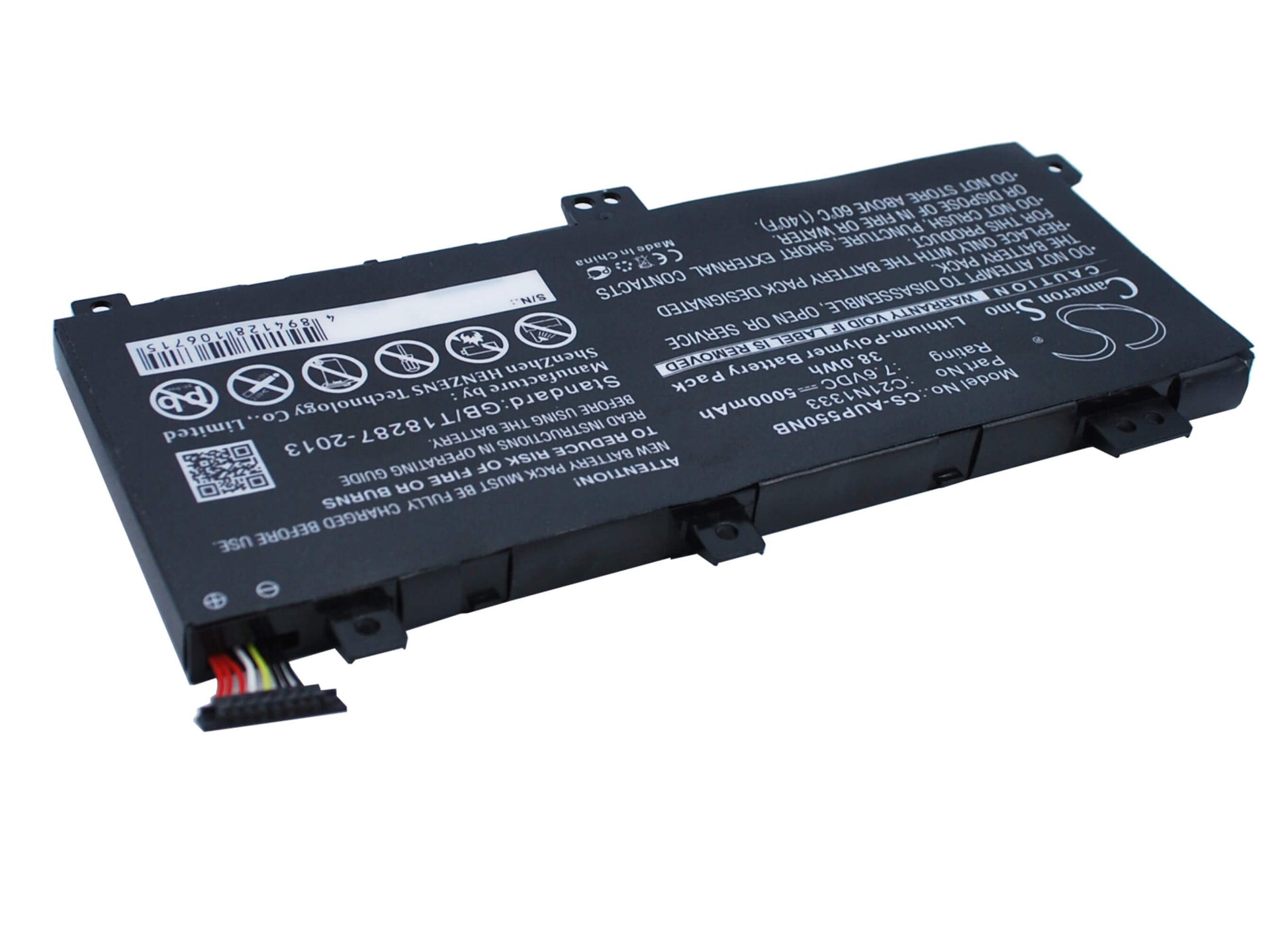 7.6V, 5000mAh, Li-Polymer Battery fits Asus, J550la, J550lab, 38Wh
