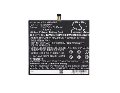 7.6V, 5250mAh, Li-Polymer Battery fits Lenovo, Ideapad Miix 700-12isk, Ideapad Miix 700-12isk (80ql), 39.9Wh