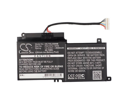 14.4V, 2830mAh, Li-ion Battery fits Toshiba, Dynabook T65357jrs, L55-a5266, 40.752Wh