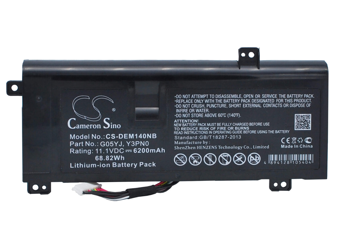 11.1V, 6200mAh, Li-ion Battery fits Dell, Alienware 14, Alienware 14(mid 2013), 68.82Wh