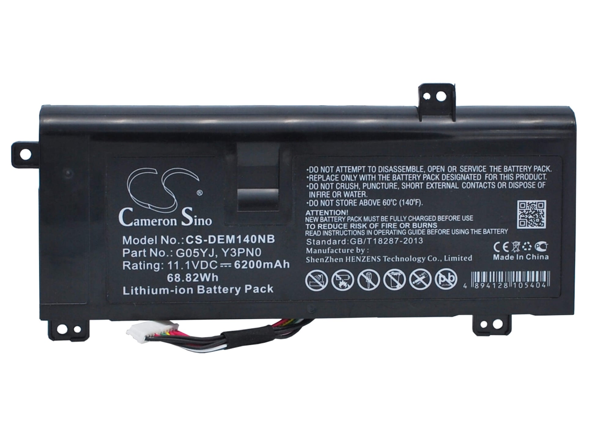 11.1V, 6200mAh, Li-ion Battery fits Dell, Alienware 14, Alienware 14(mid 2013), 68.82Wh