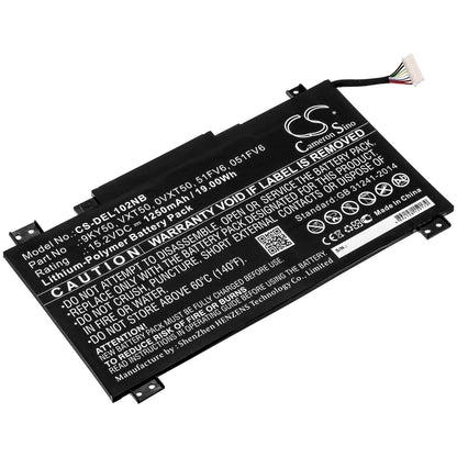 15.2V, 1250mAh, Li-Polymer Battery fits Dell, Latitude 10 Ste2, 19Wh