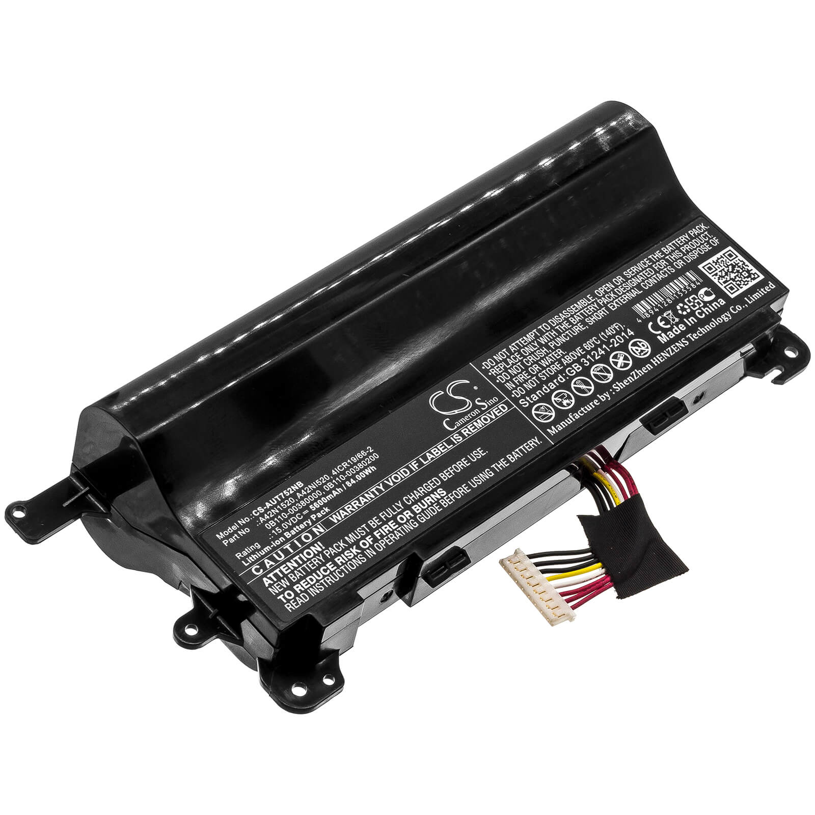 15.0V, 5600mAh, Li-ion Battery fits Asus, G752vs, G752vs-ba184t, 84Wh