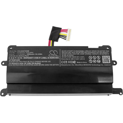 11.25V, 5800mAh, Li-ion Battery fits Asus, G752v, G752vl, 65.25Wh