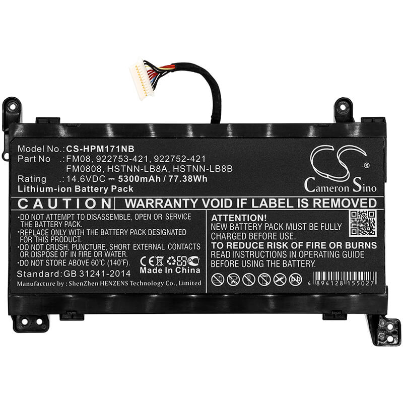 CS-HPM171NB, Notebook, Laptop 14.6V, 5300mAh, Li-ion Battery fits Hp, 17.3 I7-6700hq, Omen 17-an, 77.38Wh