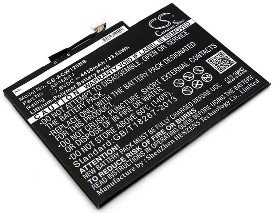 7.6V, 4450mAh, Li-Polymer Battery fits Acer, Aspire Switch Alpha 12, Sa5-271, 33.82Wh