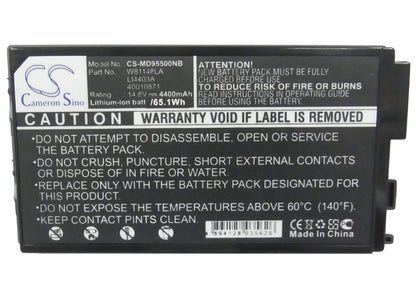 14.8V, 4400mAh, Li-ion Battery fits Medion, Arima A0730, Md95211, 65.12Wh