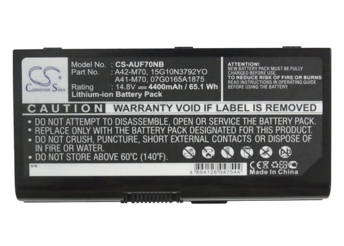 14.8V, 4400mAh, Li-ion Battery fits Asus, F70, F70s, 65.12Wh