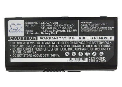 14.8V, 4400mAh, Li-ion Battery fits Asus, F70, F70s, 65.12Wh