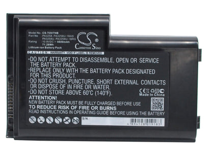 10.8V, 6600mAh, Li-ion Battery fits Toshiba, Dynabook V7, Satellite Pro 6300, 71.28Wh