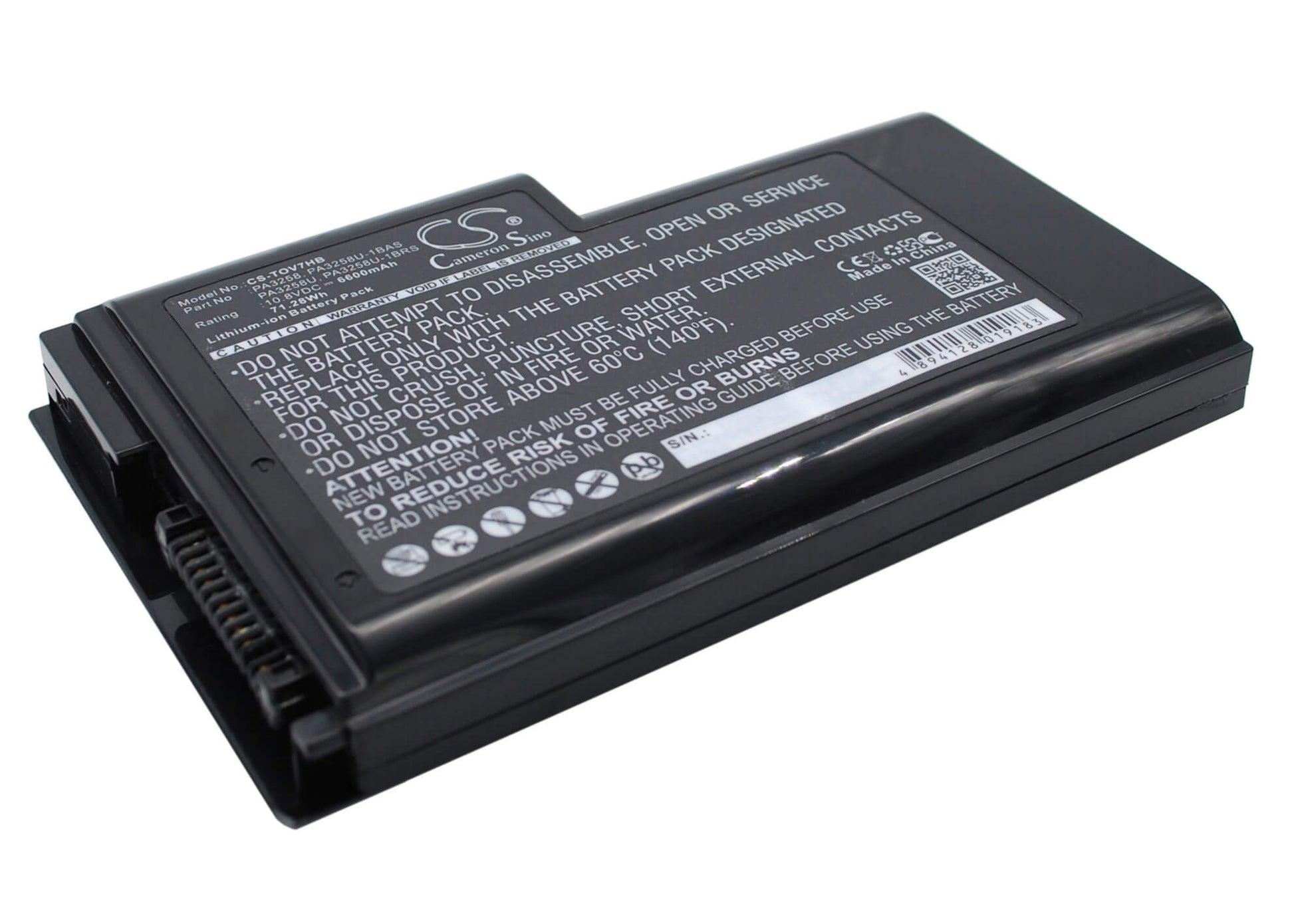 10.8V, 6600mAh, Li-ion Battery fits Toshiba, Dynabook V7, Satellite Pro 6300, 71.28Wh