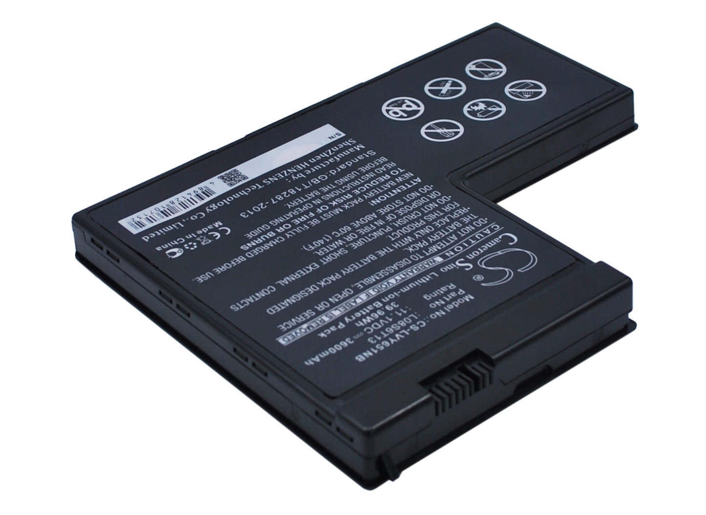 11.1V, 3600mAh, Li-ion Battery fits Lenovo, Ideapad Y650, Ideapad Y650 4185, 39.96Wh
