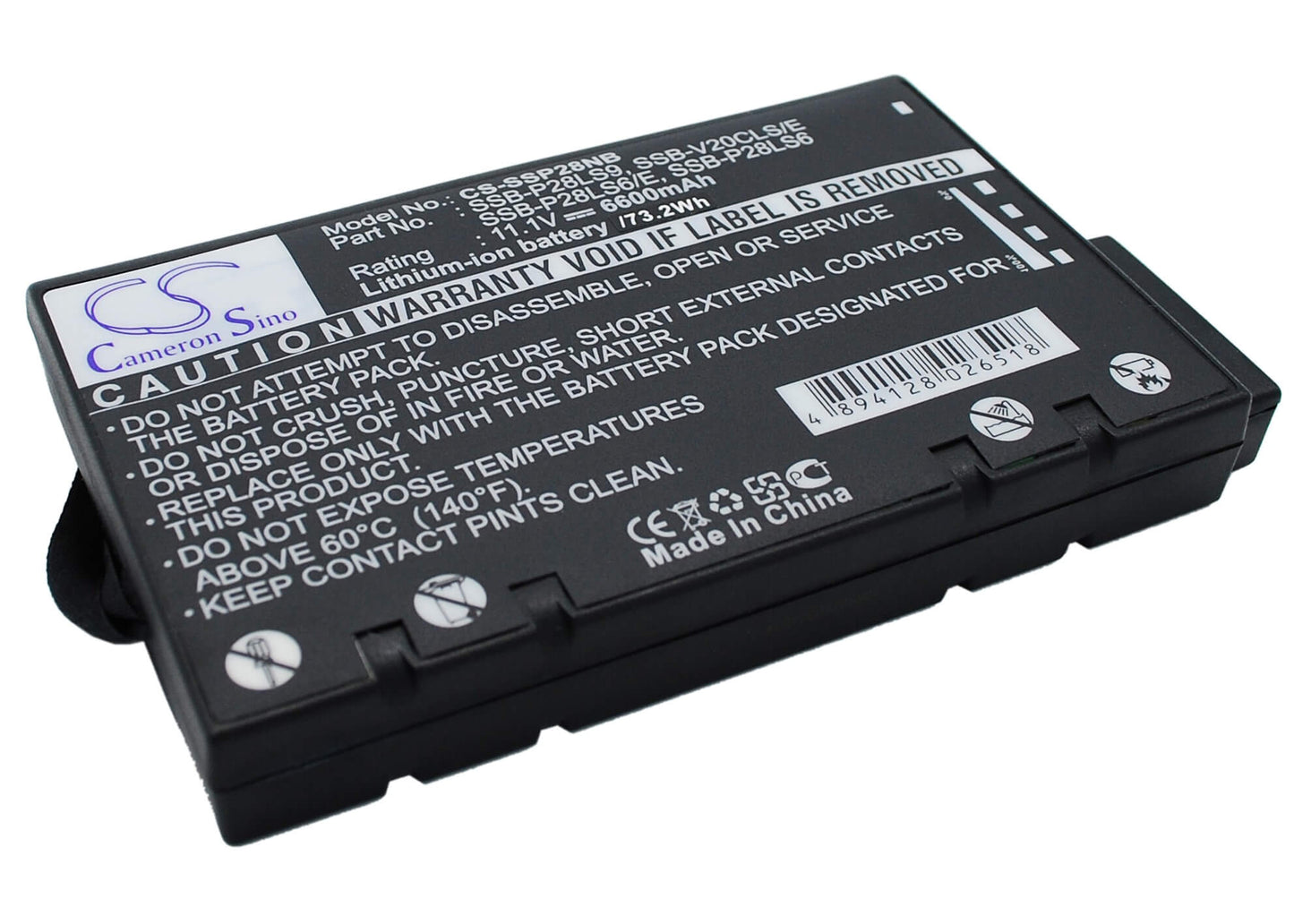 11.1V, 6600mAh, Li-ion Battery fits Samsung, P28 Cxvm 340, P28 Xtm 1500c Ii, 73.26Wh