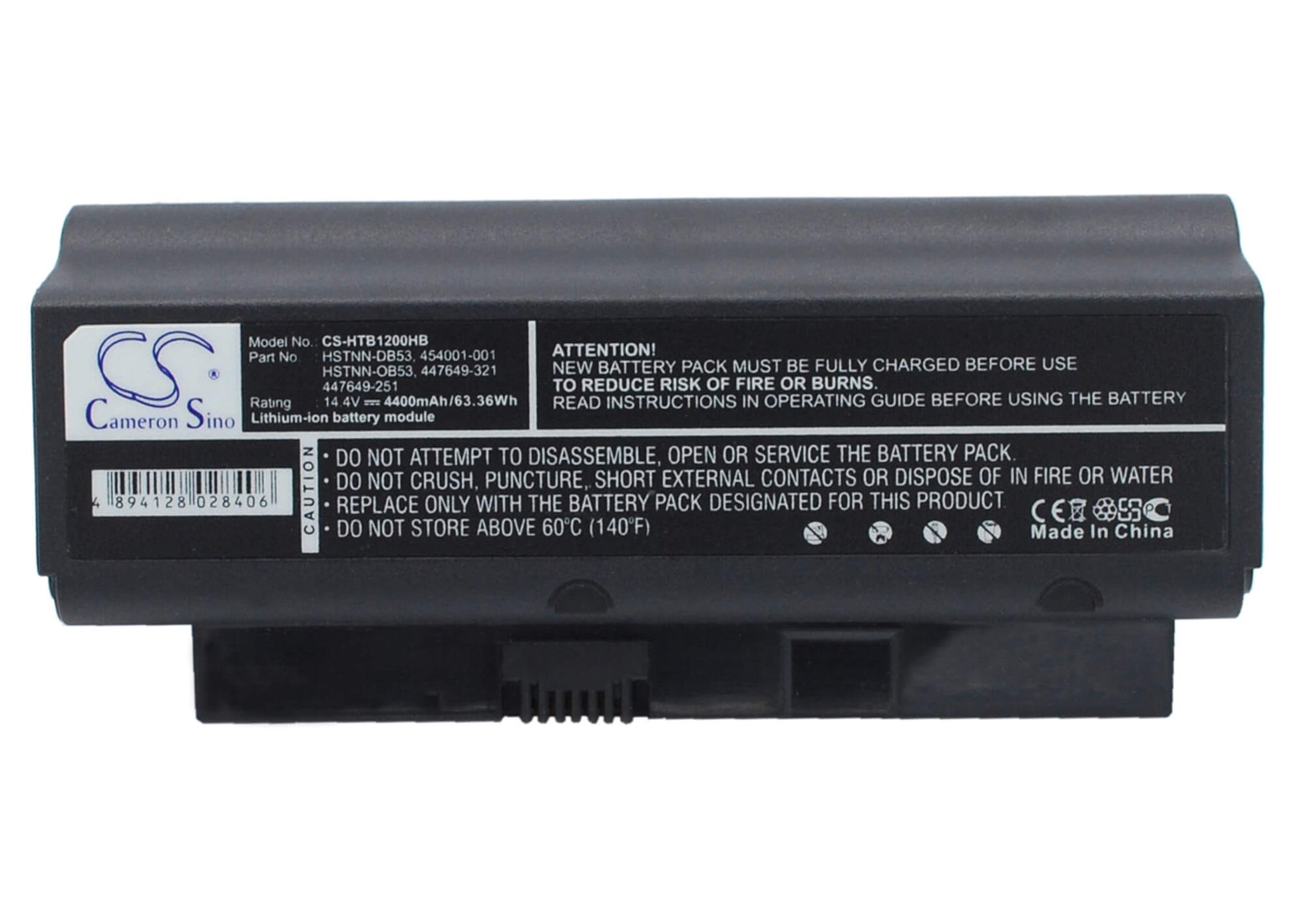 14.4V, 4400mAh, Li-ion Battery fits Hp, Business Notebook 2210b, 63.36Wh