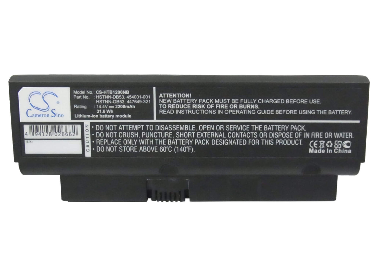 14.4V, 2200mAh, Li-ion Battery fits Compaq, Presario B1200, Presario B1201tu, 31.68Wh