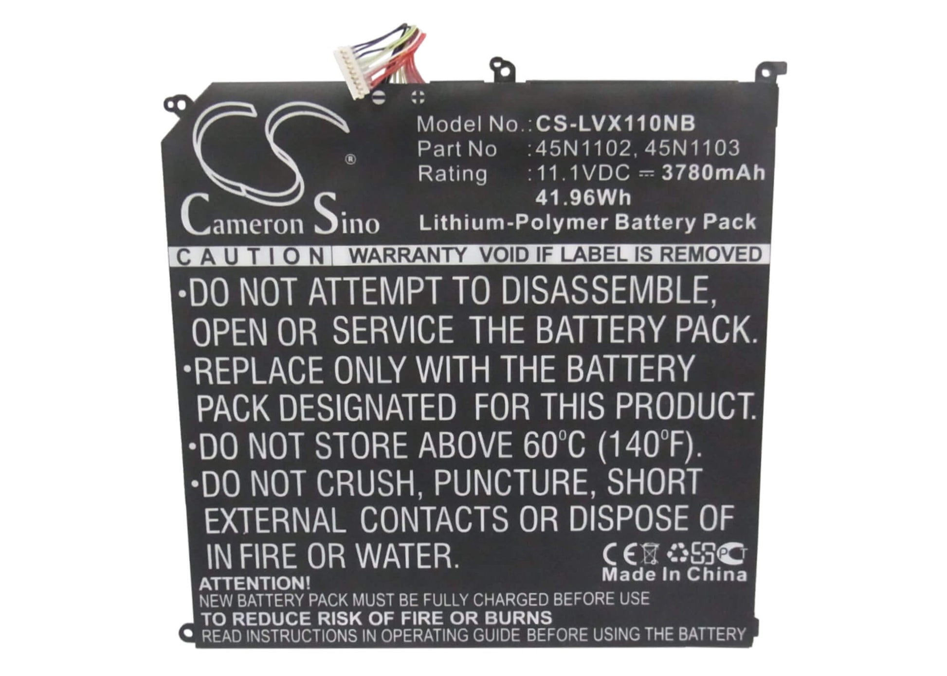 11.1V, 3780mAh, Li-Polymer Battery fits Lenovo, 36971a1, Helix X1, 41.958Wh