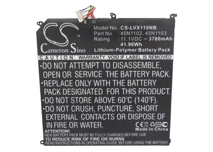 11.1V, 3780mAh, Li-Polymer Battery fits Lenovo, 36971a1, Helix X1, 41.958Wh