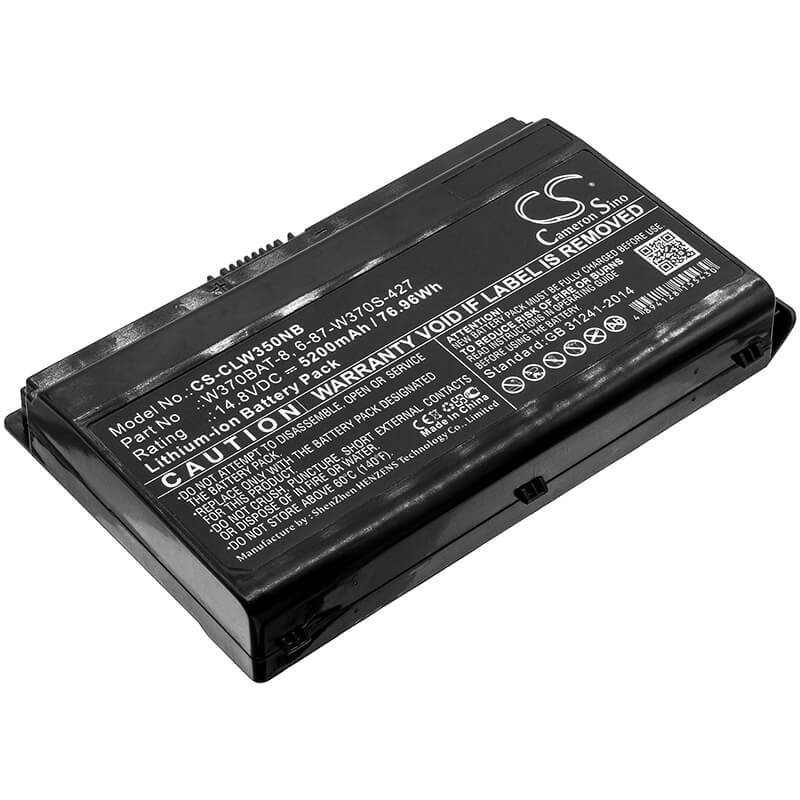 14.8V, 5200mAh, Li-ion Battery fits Clevo, G508ii, K590s, 76.96Wh