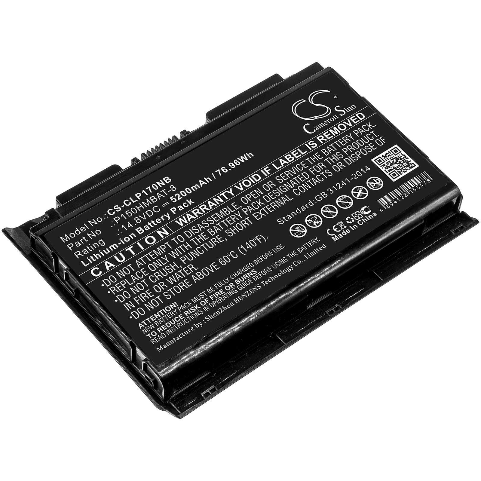 14.8V, 5200mAh, Li-ion Battery fits Thunderobot, G170p, G170p-47108g1tg8808g, 76.96Wh