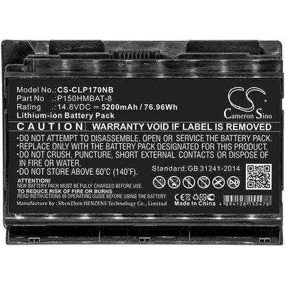 14.8V, 5200mAh, Li-ion Battery fits Hasee, K670e, K670e-i7 D1, 76.96Wh