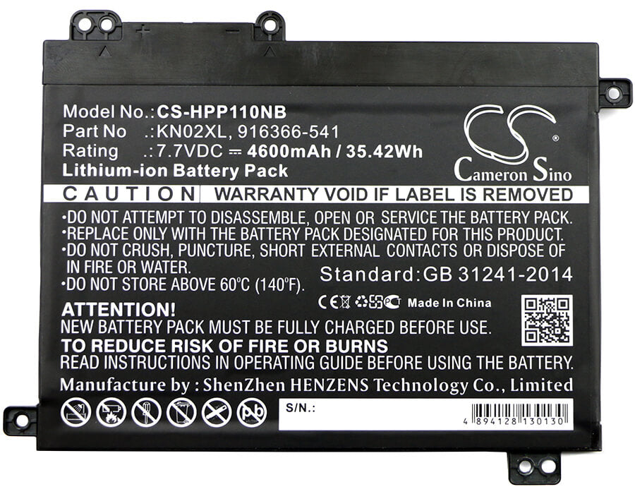 7.7V, 4600mAh, Li-ion Battery fits Hp, Pavilion 11m, Pavilion 11m-ad000, 35.42Wh