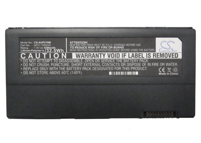 Black, 7.4V, 4200mAh, Li-Polymer Battery fits Asus, Eee Pc 1002, Eee Pc 1002ha, 31.08Wh