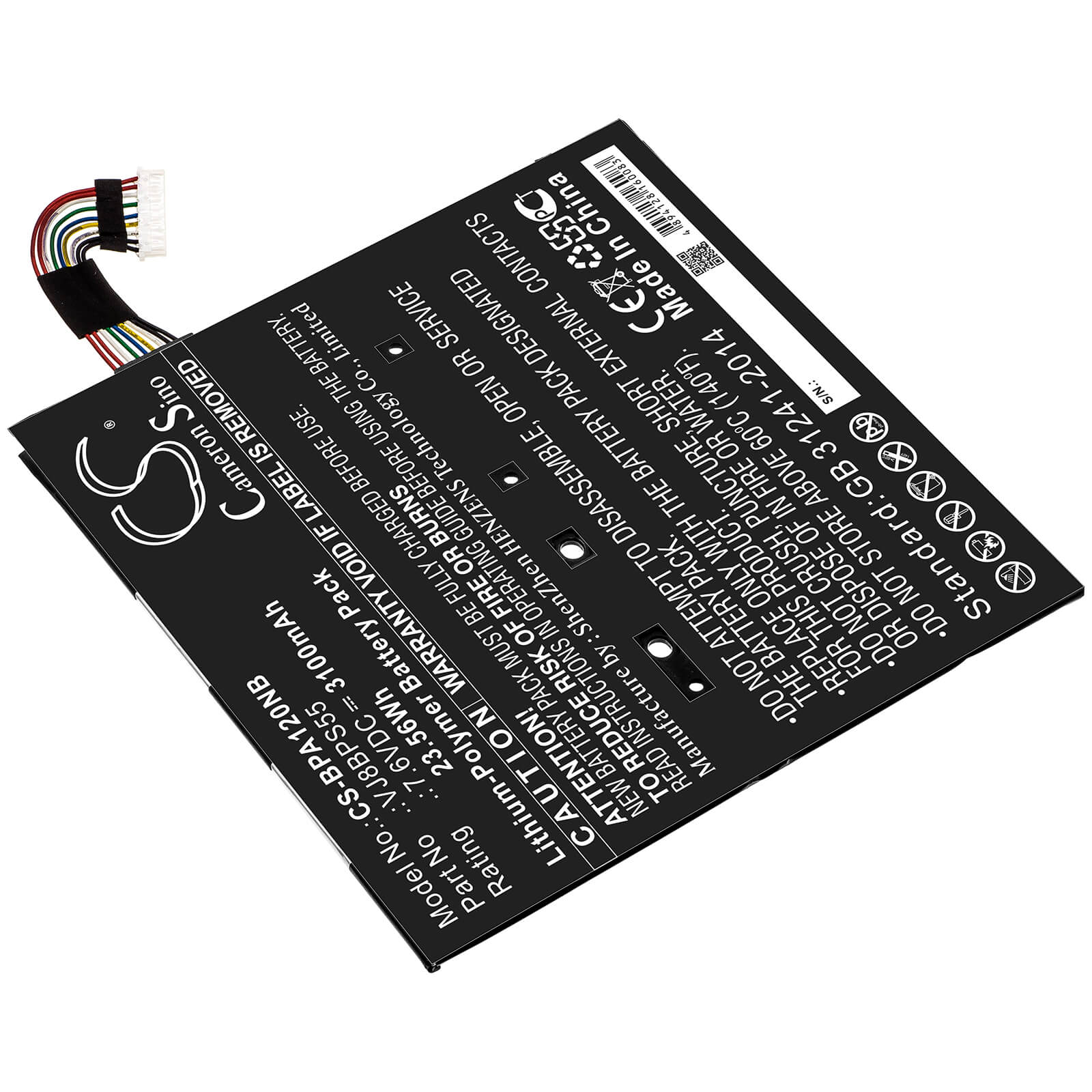 7.6V, 3100mAh, Li-Polymer Battery fits Sony, Vaio A12, 23.56Wh