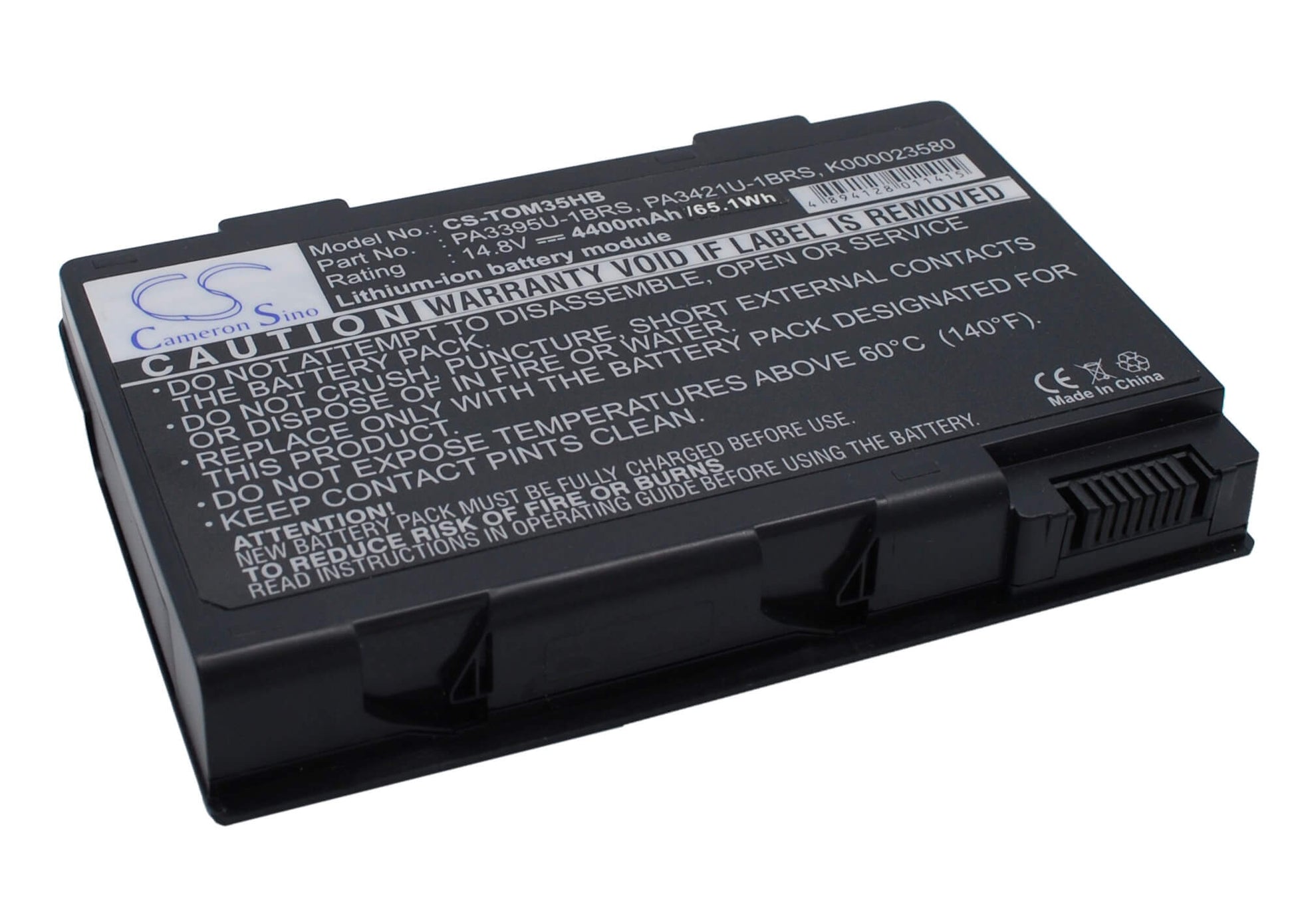 14.8V, 4400mAh, Li-ion Battery fits Toshiba, Satellite M30x, Satellite M30x-104, 65.12Wh