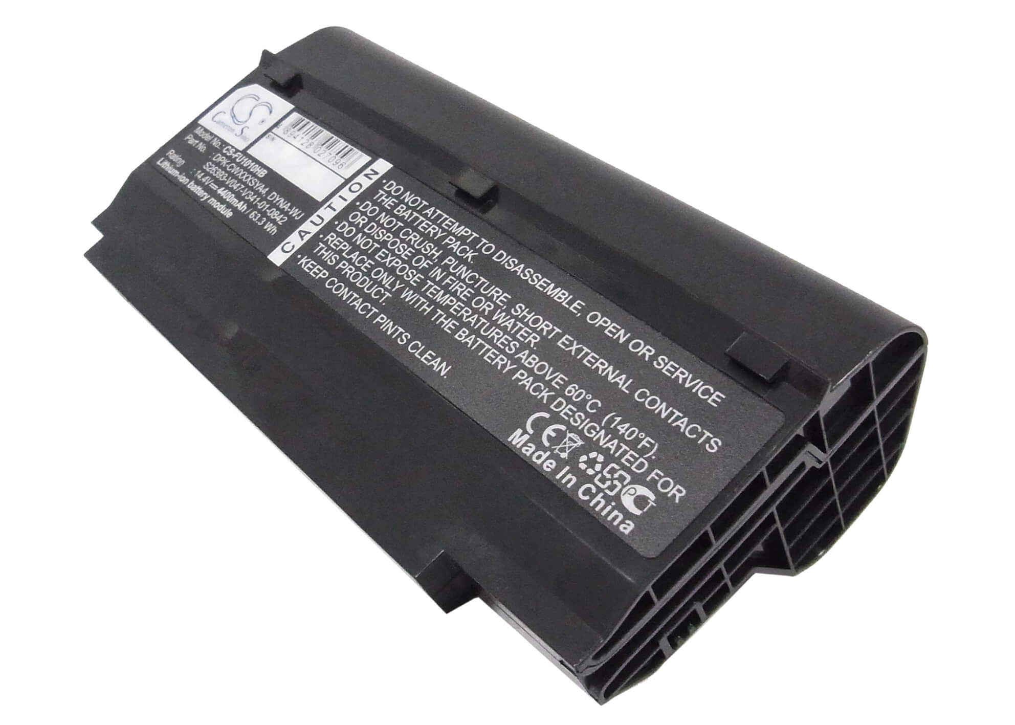 14.4V, 4400mAh, Li-ion Battery fits Fujitsu, Cwoao, Lifebook M1010, 63.36Wh