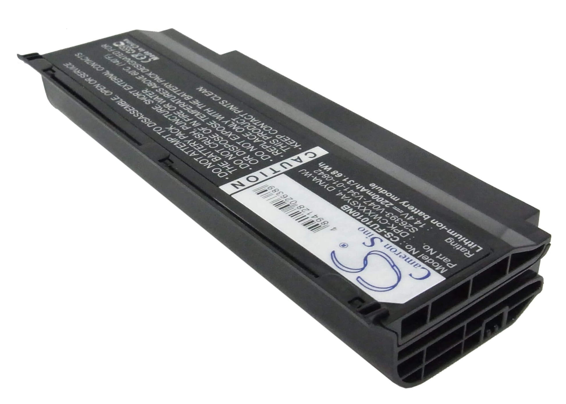 14.4V, 2200mAh, Li-ion Battery fits Fujitsu, Cwoao, Lifebook M1010, 31.68Wh
