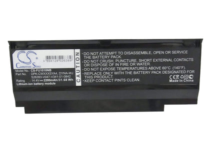 14.4V, 2200mAh, Li-ion Battery fits Fujitsu, Cwoao, Lifebook M1010, 31.68Wh