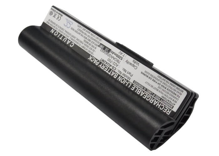 Black, 7.4V, 5200mAh, Li-ion Battery fits Asus, Eee Pc 2g Linux, Eee Pc 2g Surf(256 Ram), 38.48Wh