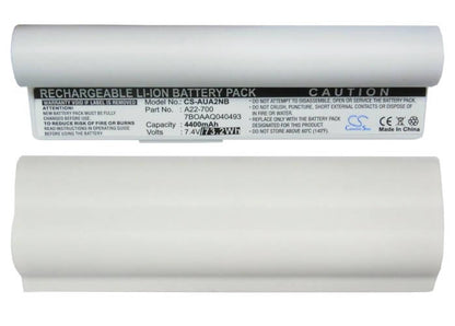 White, 7.4V, 4400mAh, Li-ion Battery fits Asus, Eee Pc 2g Linux, Eee Pc 2g Surf(256 Ram), 32.56Wh