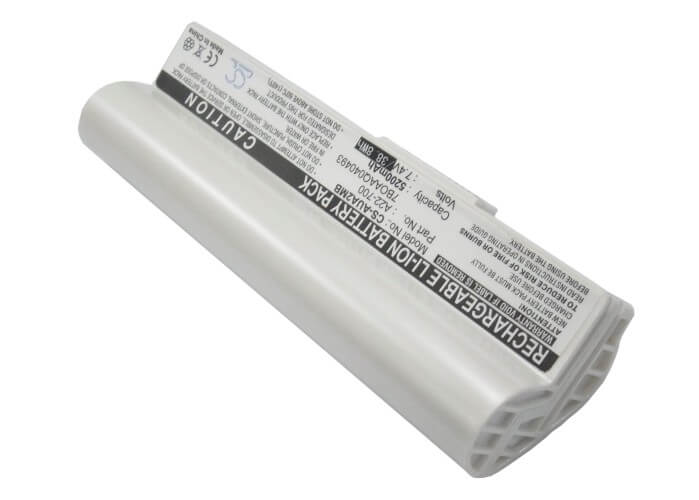 White, 7.4V, 5200mAh, Li-ion Battery fits Asus, Eee Pc 2g Linux, Eee Pc 2g Surf(256 Ram), 38.48Wh