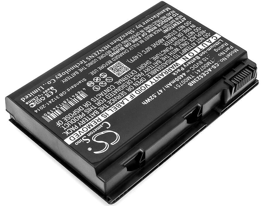 10.8V, 4400mAh, Li-ion Battery fits Acer, Extensa 5120, Extensa 5210, 47.52Wh