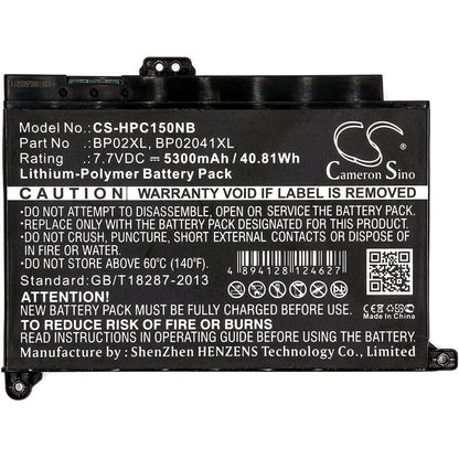 7.7V, 5300mAh, Li-Polymer Battery fits Hp, Pavilion 15-au001nf, Pavilion 15-au002ni, 40.81Wh