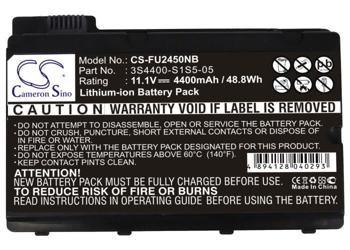 Black, 11.1V, 4400mAh, Li-ion Battery fits Uniwill, P55im, P75im0, 48.84Wh