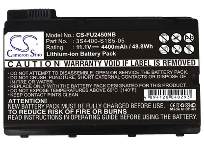 Black, 11.1V, 4400mAh, Li-ion Battery fits Uniwill, P55im, P75im0, 48.84Wh