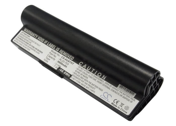Black, 7.4V, 6600mAh, Li-ion Battery fits Asus, Eee Pc 701sd, Eee Pc 701sdx, 48.84Wh
