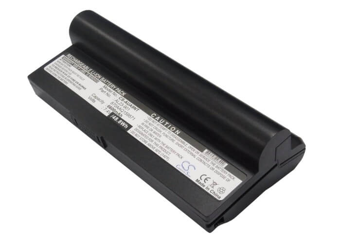 Black, 7.4V, 6600mAh, Li-ion Battery fits Asus, Eee Pc 1000, Eee Pc 1000h, 48.84Wh